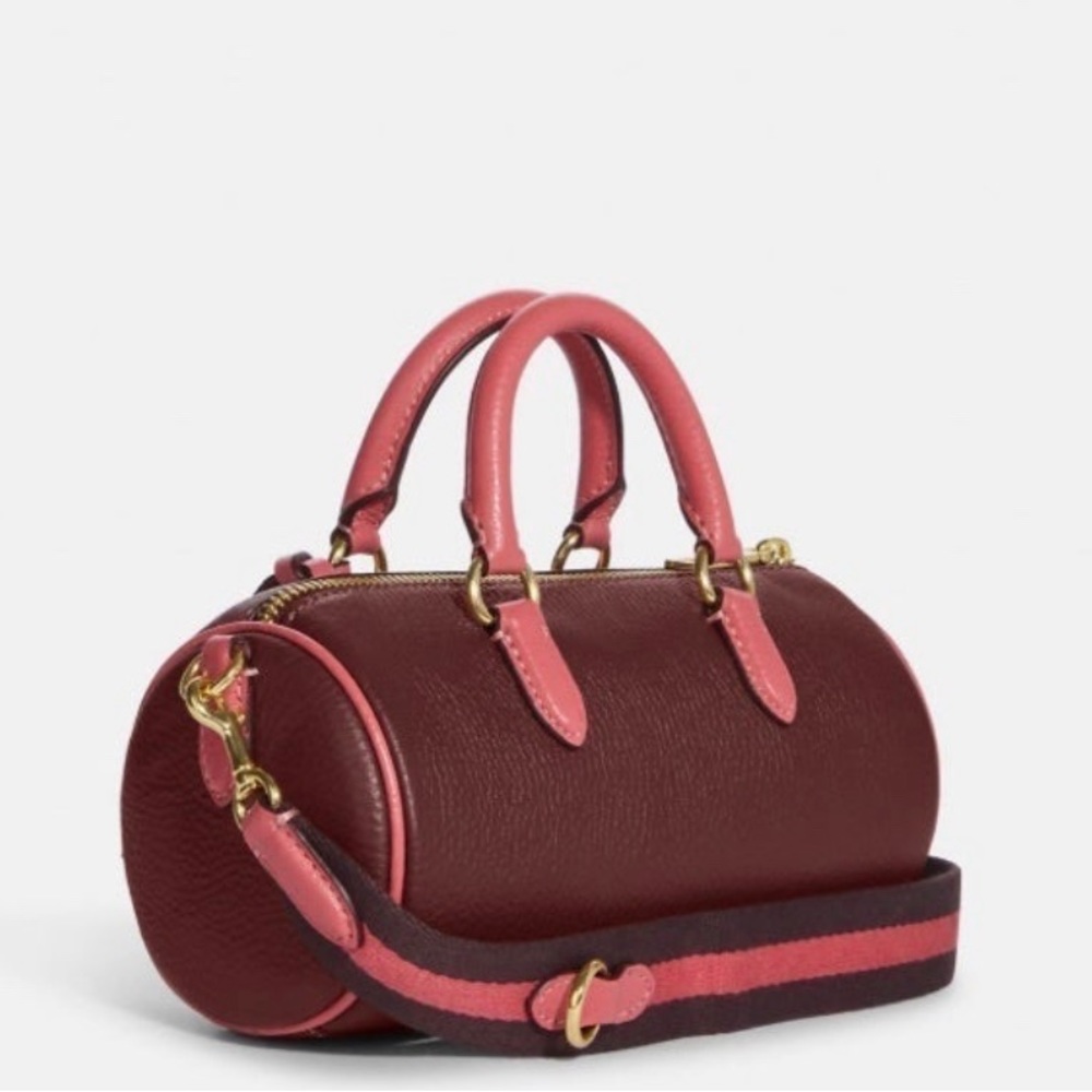 NWT COACH CB876 LACEY CROSSBODY LEATHER SHOULDER BAG GOLD/WINE MULTI - Picture 6 of 10